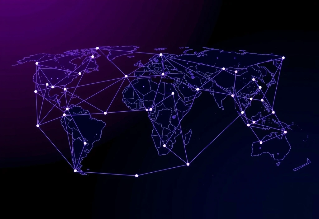Digital representation of global financial markets with data points